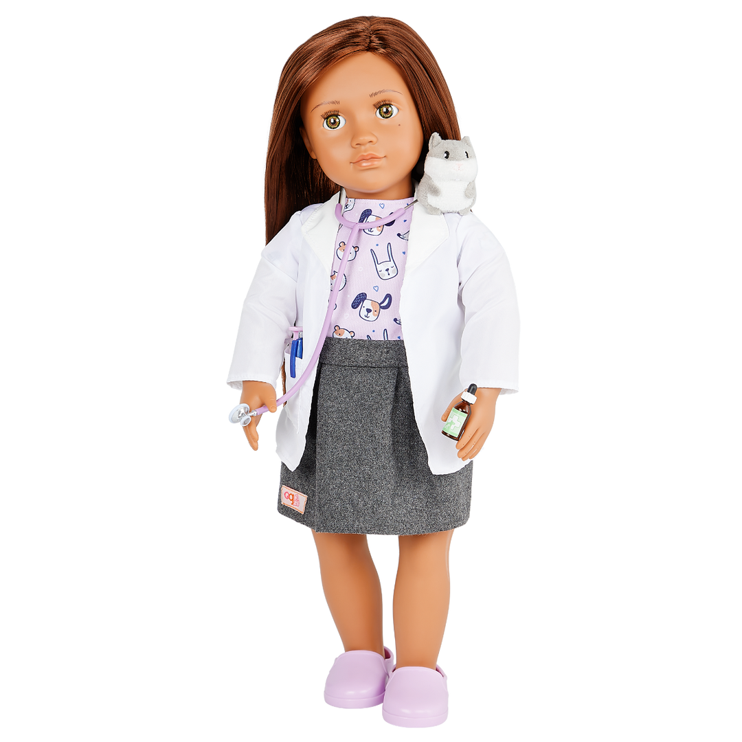 Daya - 46cm Vet Doll - Doll with Brown Hair & Hazel Eyes - Vet Accessories - Toys & Gifts for Children - Our Generation UK