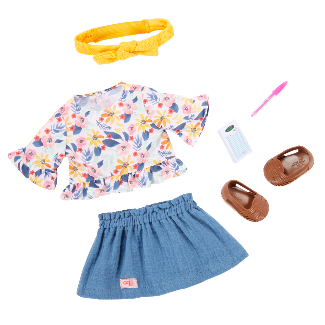 Rayna - OG Doll with Brown Hair & Brown Eyes - Our Generation Doll with Accessories - Doll & Book - Cooking Doll - Our Generation UK