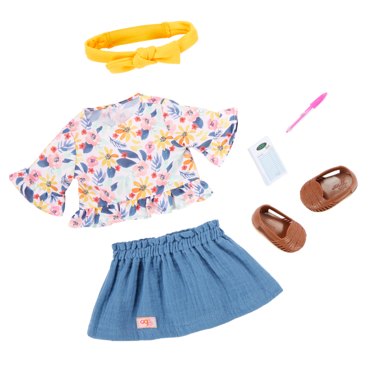 Rayna - OG Doll with Brown Hair & Brown Eyes - Our Generation Doll with Accessories - Doll & Book - Cooking Doll - Our Generation UK