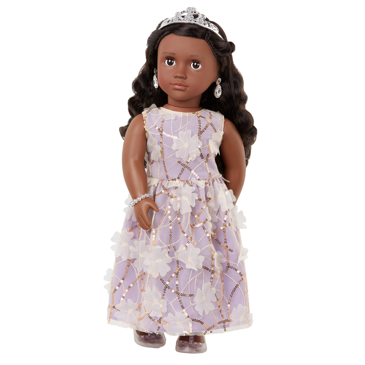 Ambreal - 46cm Christmas Party Doll - OG Doll with Brown Eyes & Hair - Doll with Earrings, Tiara and Party Dress - Gifts for Kids Ages 3 Years + - Our Generation
