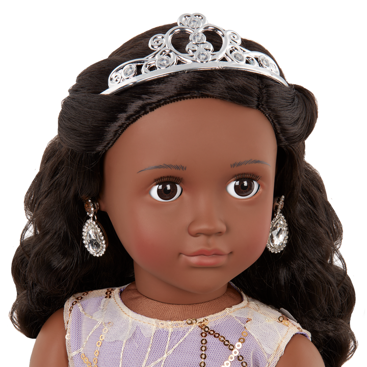 Ambreal - 46cm Christmas Party Doll - OG Doll with Brown Eyes & Hair - Doll with Earrings, Tiara and Party Dress - Gifts for Kids Ages 3 Years + - Our Generation