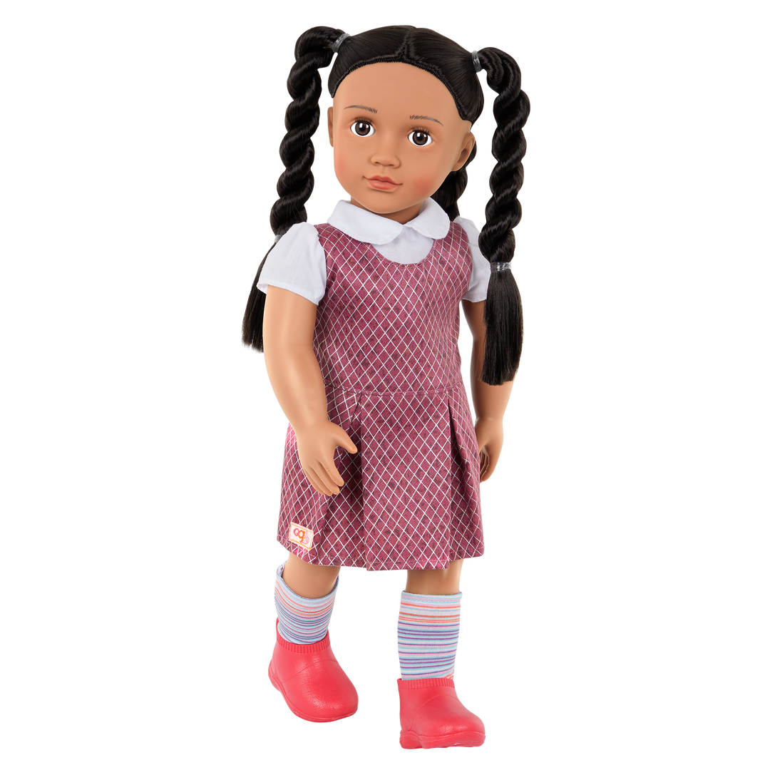 Frederika - 46cm School Doll - OG Doll with Brown Eyes & Brown Hair with Braids - Toys & Gifts for Children - Our Generation UK