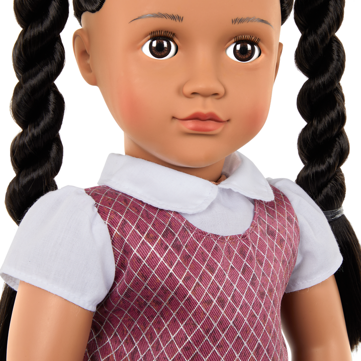 Frederika - 46cm School Doll - OG Doll with Brown Eyes & Brown Hair with Braids - Toys & Gifts for Children - Our Generation UK