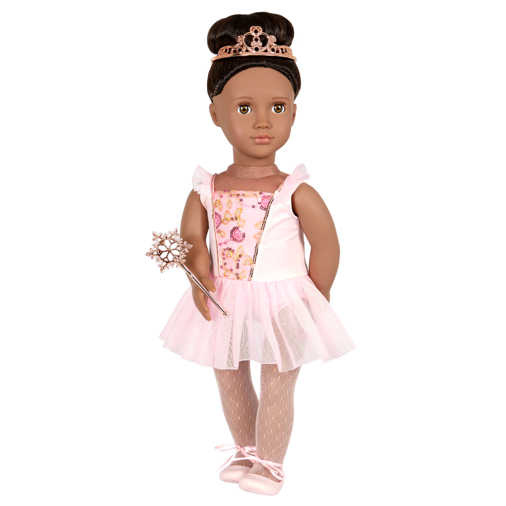Delmy - 46cm Christmas Doll - OG Doll with Hazel Eyes & Brown Hair - Christmas Gifts for Kids - Doll with Tiara & Fairy Wand - Our Generation