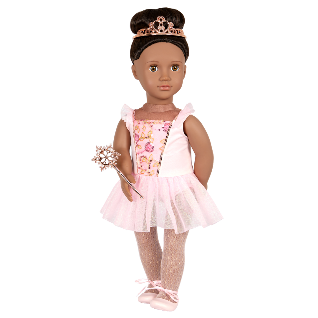 Delmy - 46cm Christmas Doll - OG Doll with Hazel Eyes & Brown Hair - Christmas Gifts for Kids - Doll with Tiara & Fairy Wand - Our Generation