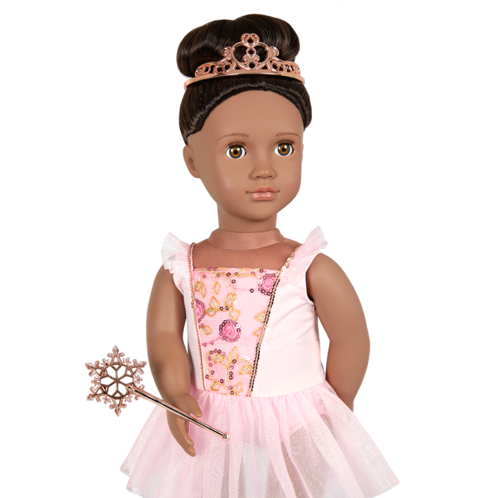 Delmy - 46cm Christmas Doll - OG Doll with Hazel Eyes & Brown Hair - Christmas Gifts for Kids - Doll with Tiara & Fairy Wand - Our Generation
