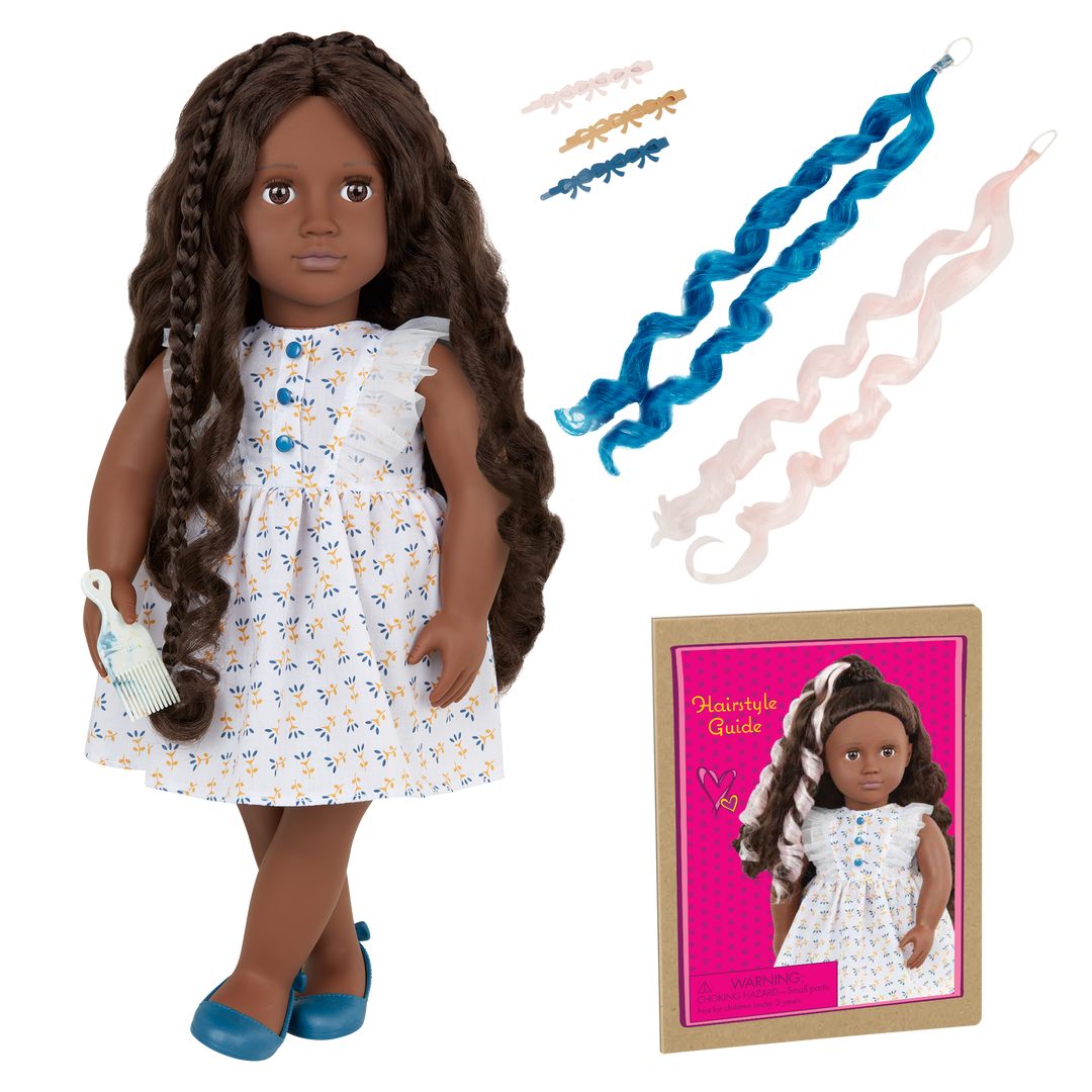 Prisha - Hair Styling Doll - OG Doll with Hair Accessories - Brown Hair & Eyes - Toys & Gifts for Kids - Our Generation