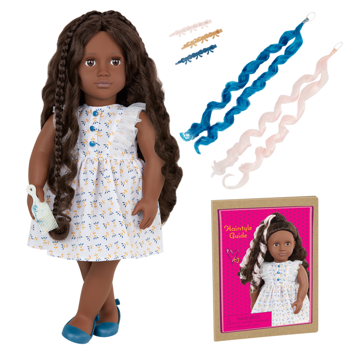 Prisha - Hair Styling Doll - OG Doll with Hair Accessories - Brown Hair & Eyes - Toys & Gifts for Kids - Our Generation