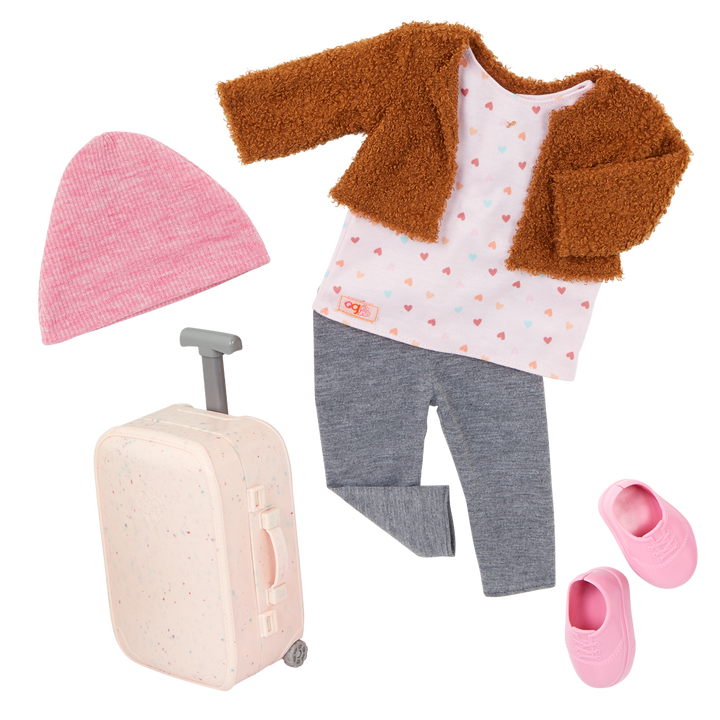 Lisandra - 46cm Travel Doll - Doll with Blue Eyes & Brown Hair Doll with Luggage & Travel Accessories - Toys & Gifts - Our Generation