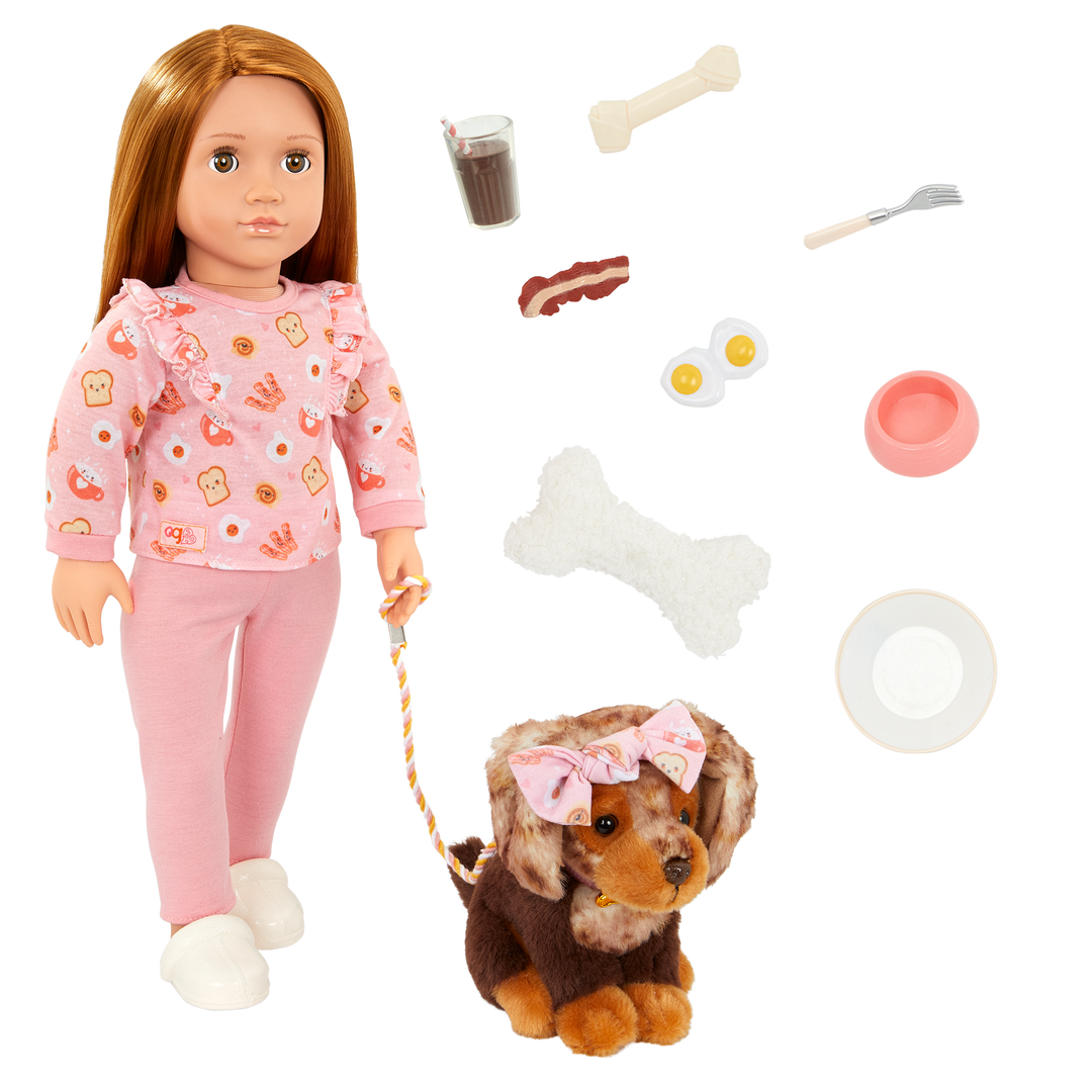 Claudia & Cinnamon - 46cm OG Doll & Pet Puppy - OG Doll with Red Hair & Hazel Eyes - 15cm Puppy with Brown Fur - Toys & Gifts for Kids - Our Generation