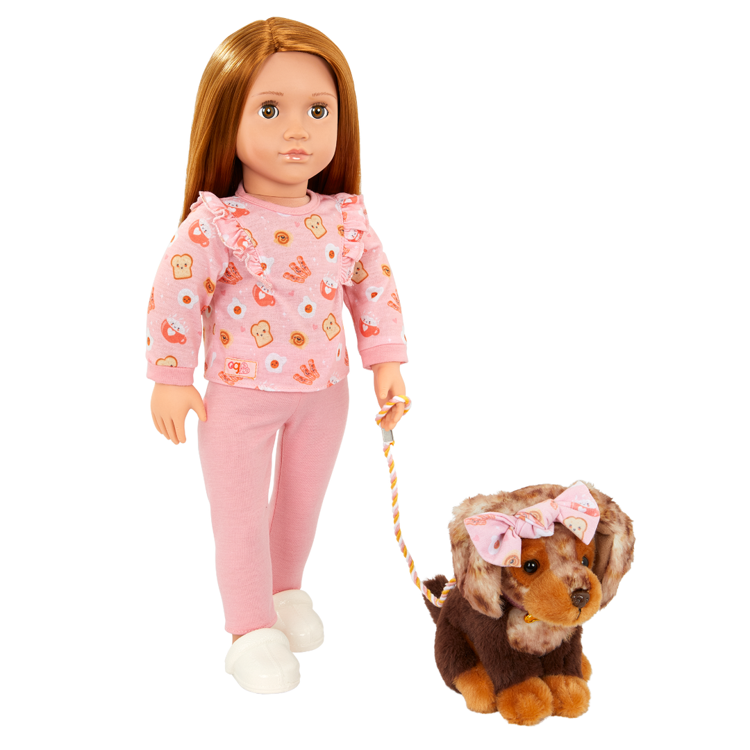 Claudia & Cinnamon - 46cm OG Doll & Pet Puppy - OG Doll with Red Hair & Hazel Eyes - 15cm Puppy with Brown Fur - Toys & Gifts for Kids - Our Generation