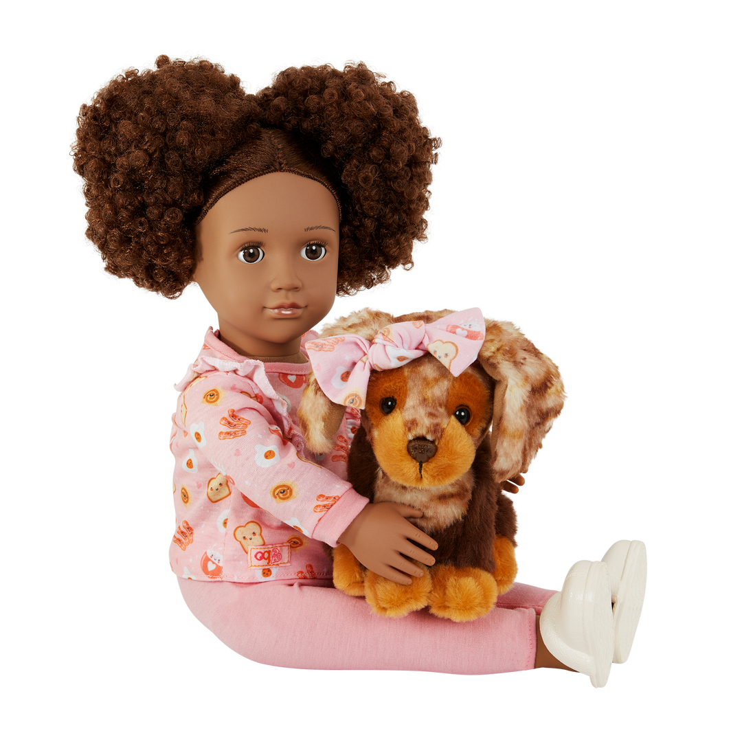 Camryn & Coco - 46cm Doll & Pet Puppy - OG Doll with Curly Brown Hair & Eyes - Puppy with Brown Fur - Toys & Gift for Kids - 3 to 12 Years - Our Generation UK