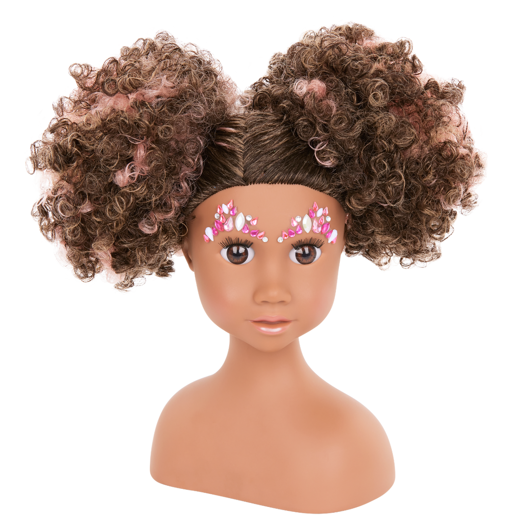 Davina - Hair-Styling Head Doll - Brown Hair & Brown Eyes - Hair-Styling Accessories - Toys & Gifts for Kids Ages 3 Years + - Our Generation