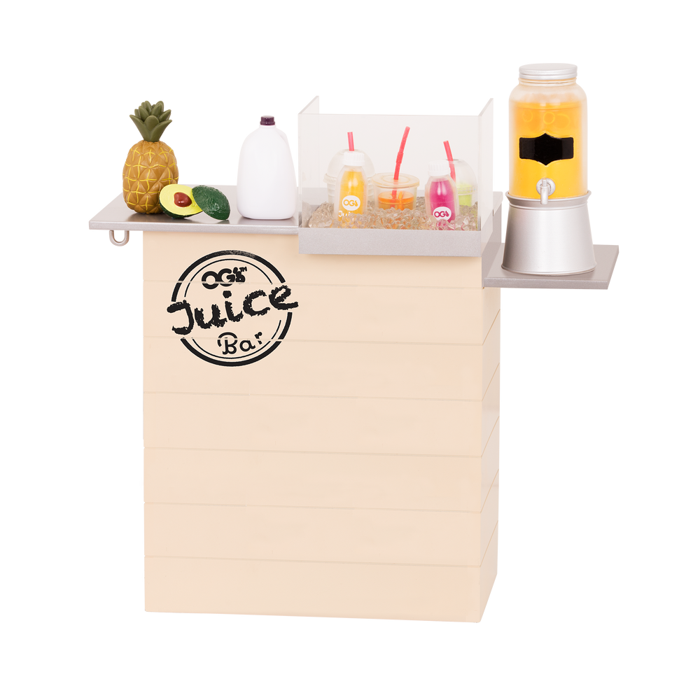 Juice Bar - Juice & Smoothie Making Accessory & Counter for Dolls - Summer Doll Accessories - Beach Accessory - Our Generation