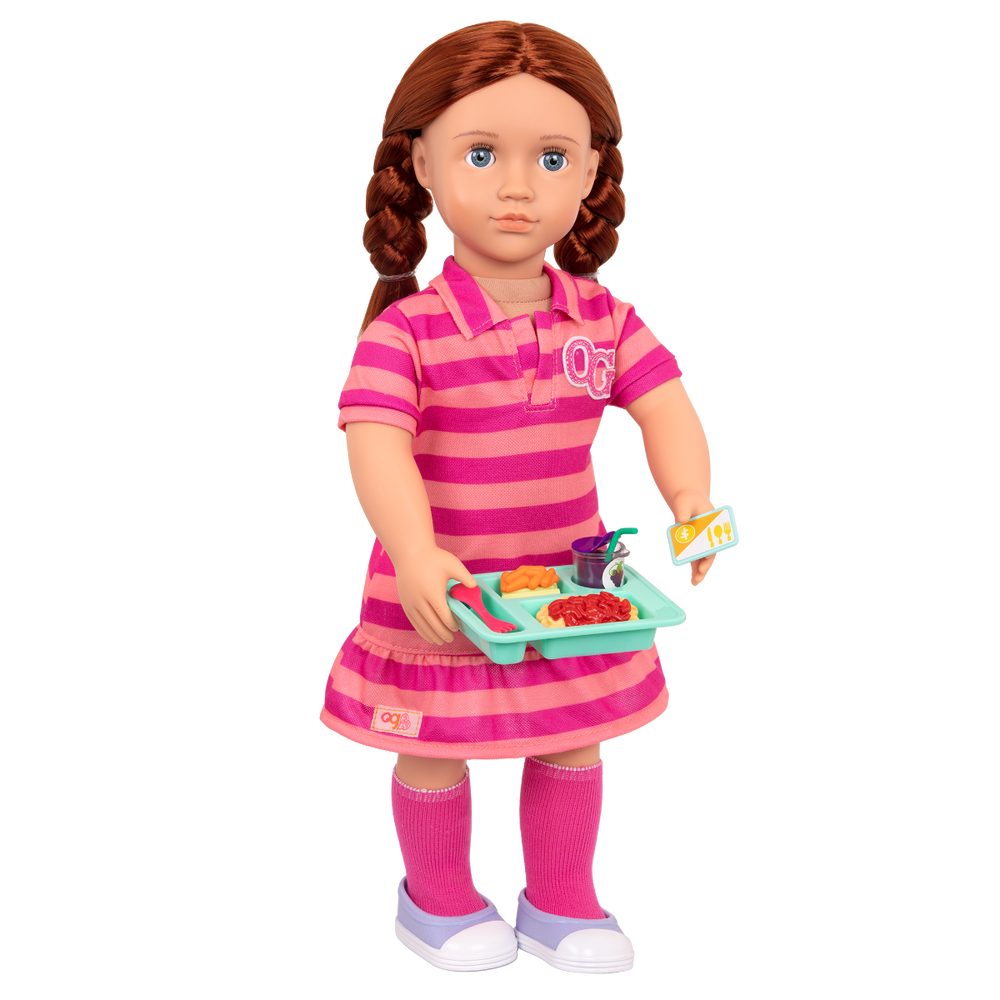 Lunch Time Fun Time - School Lunch Tray Playset - School Accessories for Dolls - Food Accessory Set - Our Generation