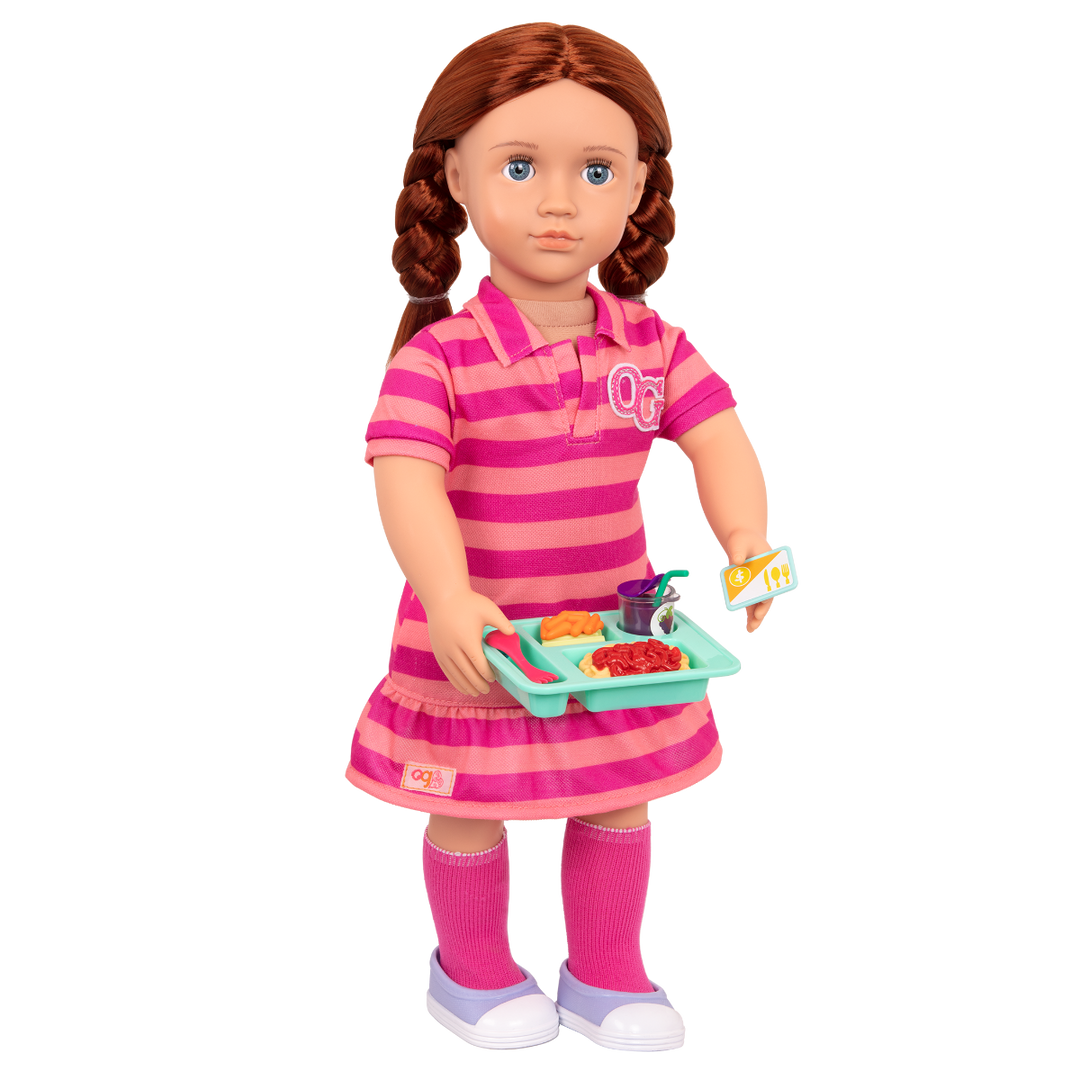 Lunch Time Fun Time - School Lunch Tray Playset - School Accessories for Dolls - Food Accessory Set - Our Generation