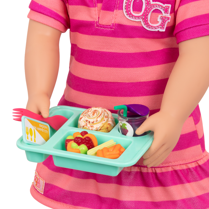 Lunch Time Fun Time - School Lunch Tray Playset - School Accessories for Dolls - Food Accessory Set - Our Generation