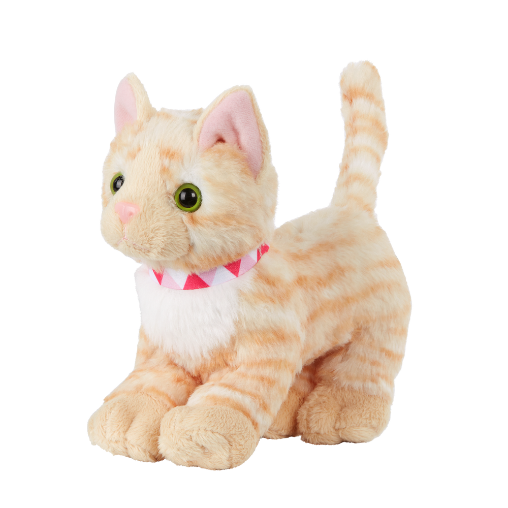 American Shorthair Kitten - 15cm Cat for Dolls - Pet Accessories for Dolls - Cat with Pink Collar - Our Generation