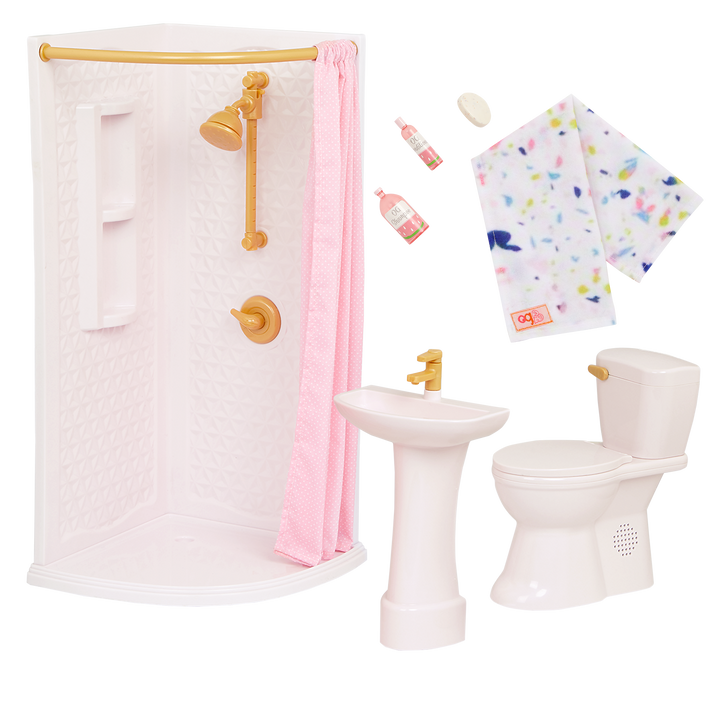 Our Generation Sweet Bathroom  - Furniture for 46cm Dolls - Furniture for Dollhouse - Accessories for Dolls - Our Generation UK