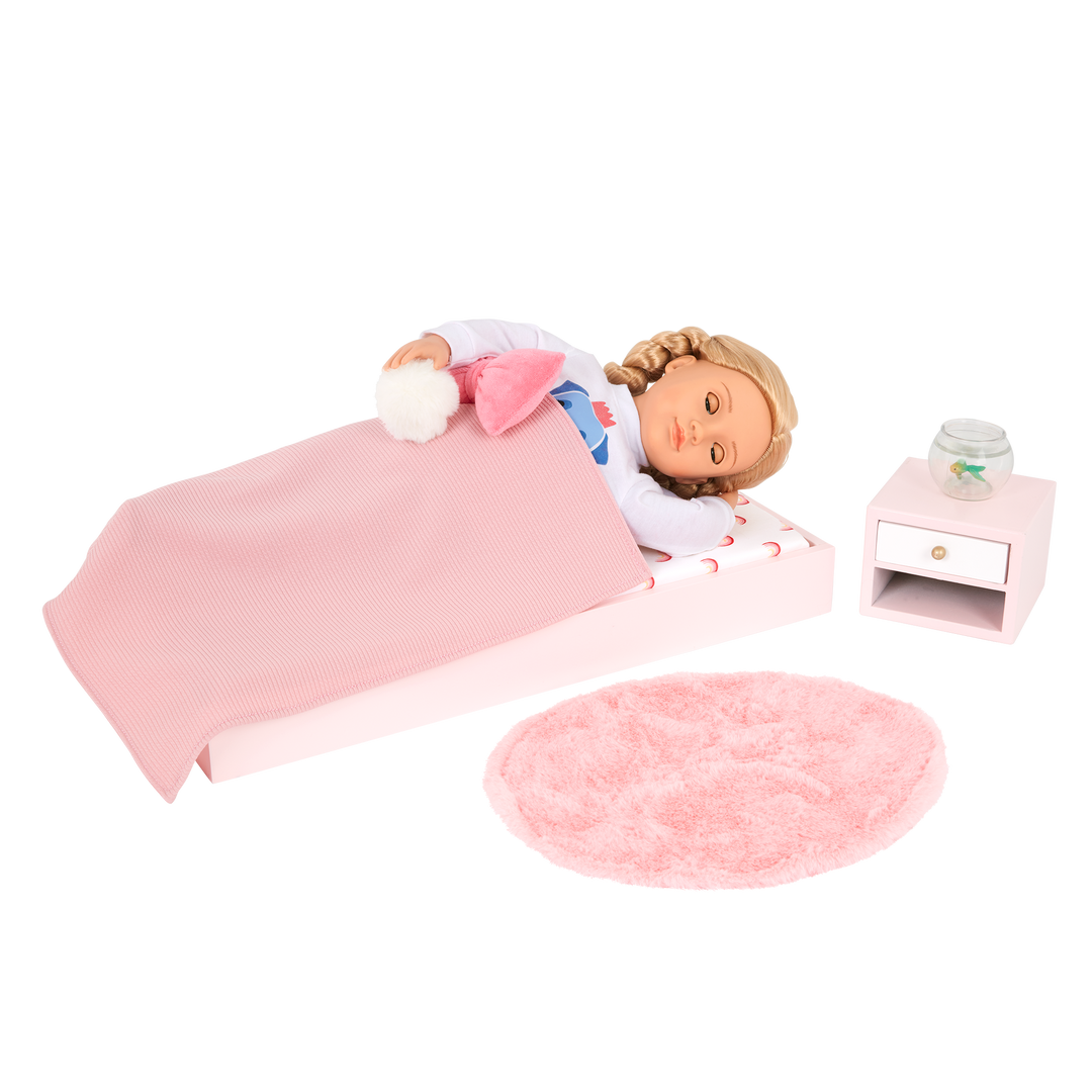 Our Generation Sweet Snuggles - Bed for 46cm Dolls - Doll Furniture - Bedroom Set for Dolls - Doll Accessories - Our Generation