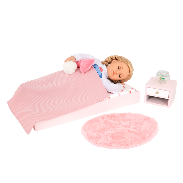 Our Generation Sweet Snuggles - Bed for 46cm Dolls - Doll Furniture - Bedroom Set for Dolls - Doll Accessories - Our Generation