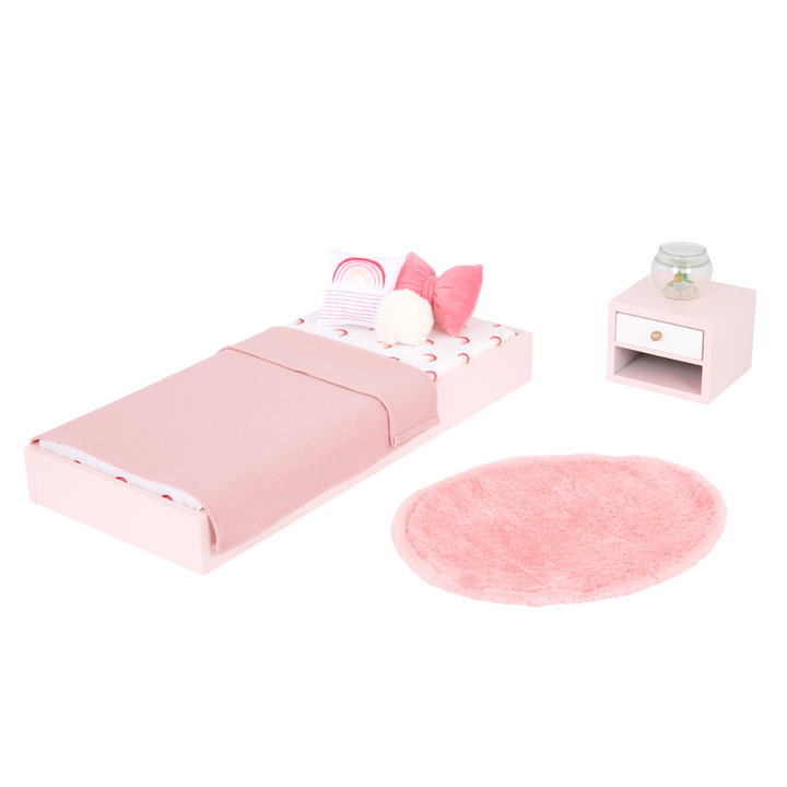 Our Generation Sweet Snuggles - Bed for 46cm Dolls - Doll Furniture - Bedroom Set for Dolls - Doll Accessories - Our Generation
