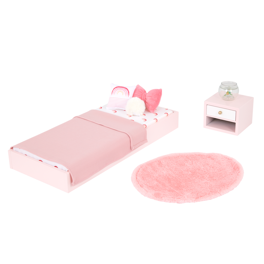 Our Generation Sweet Snuggles Bedroom Furniture Set - Accessories for Dolls - Dollhouse Furniture for OG Dolls - Our Generation 