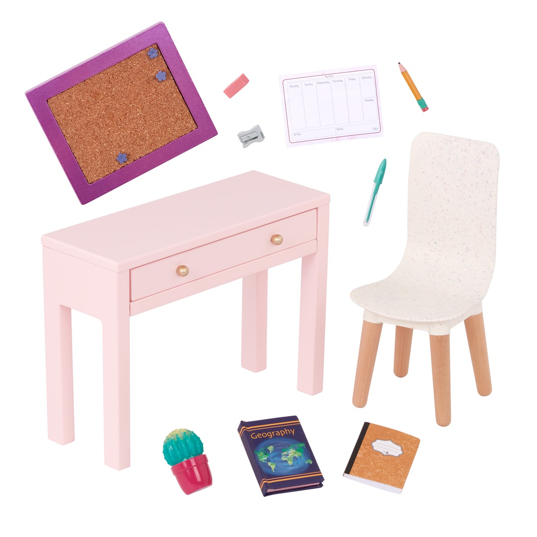 Our Generation Working Wonder Desk Furniture - Doll Deskset - Accessories for Dolls - Our Generation