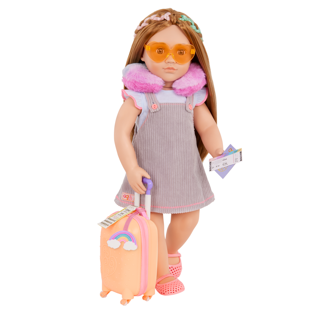 Over the Rainbow - Doll Travel Playset with Orange Suitcase & Travel Accessories - Accessory Set for Dolls - Our Generation UK