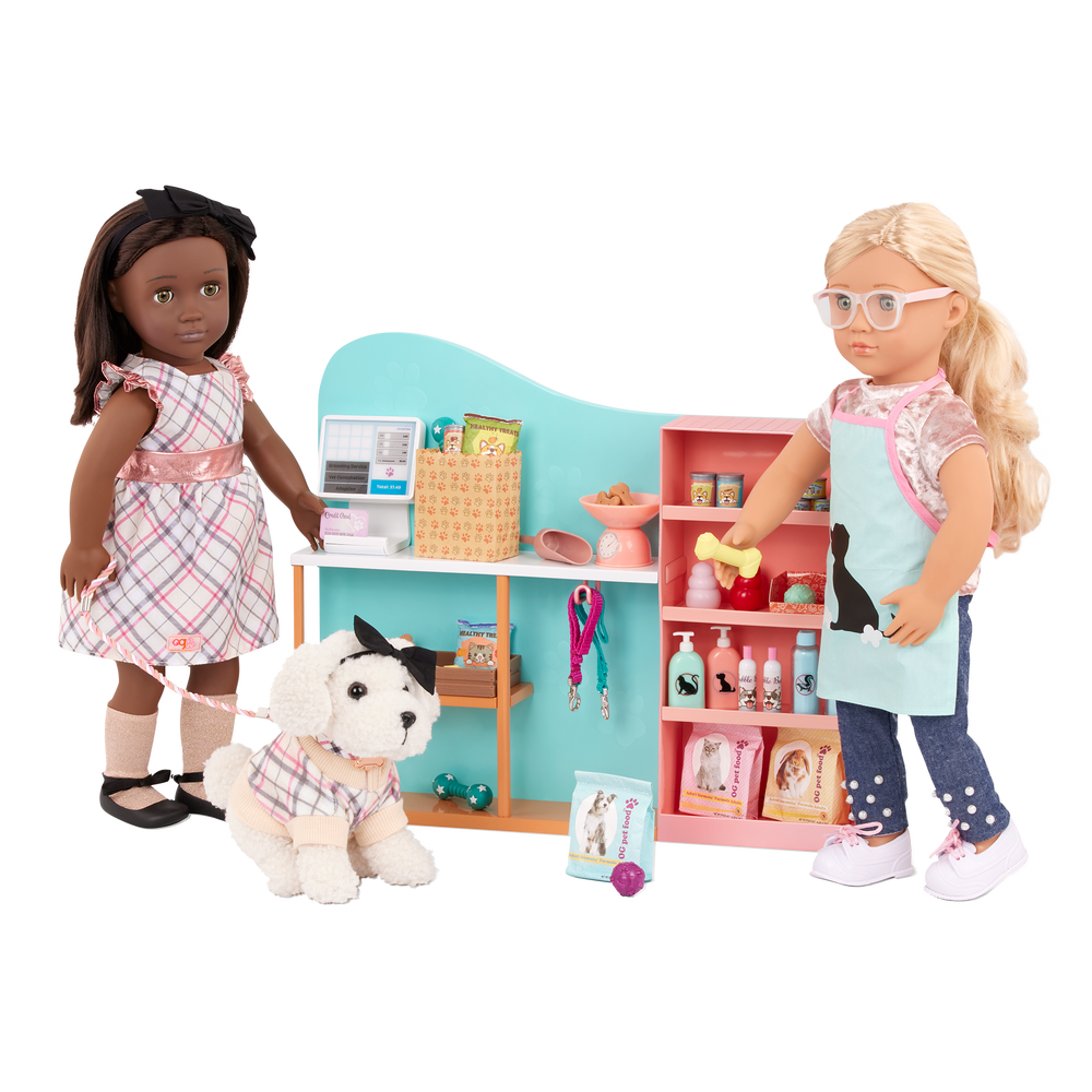Happy Tails Care Centre - 46cm Vet Playset for OG Dolls - Accessory with Pet Food & Grooming Accessories - Our Generation UK