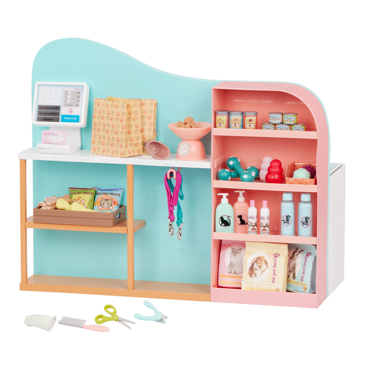 Happy Tails Care Centre - 46cm Vet Playset for OG Dolls - Accessory with Pet Food & Grooming Accessories - Our Generation UK