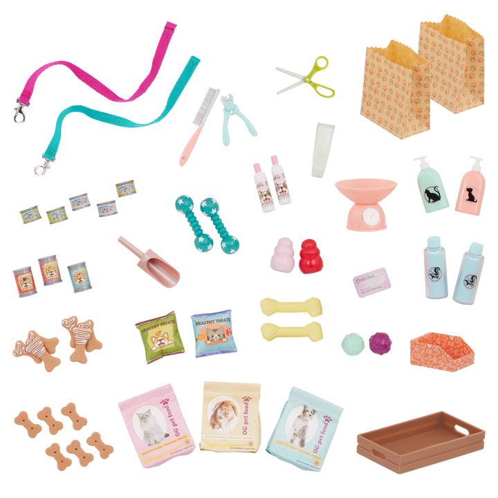 Happy Tails Care Centre - 46cm Vet Playset for OG Dolls - Accessory with Pet Food & Grooming Accessories - Our Generation UK