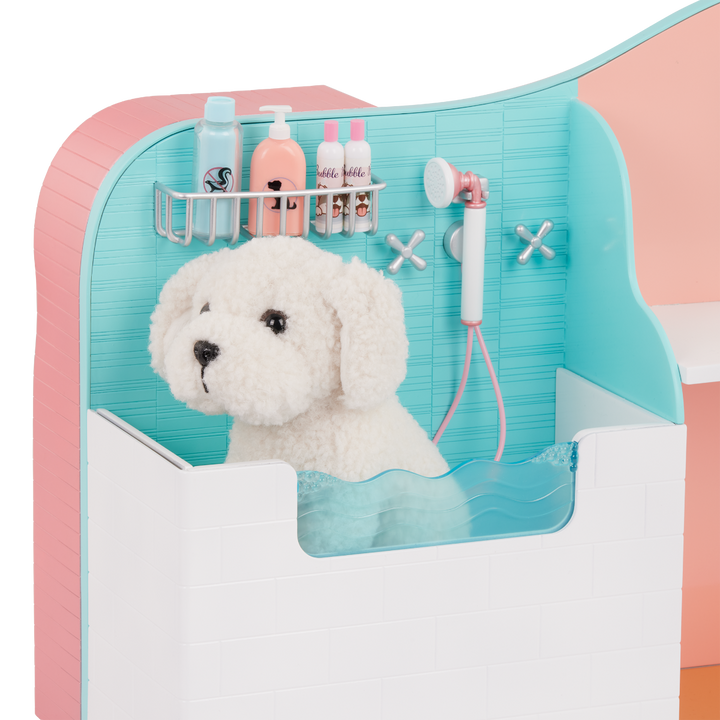Happy Tails Care Centre - 46cm Vet Playset for OG Dolls - Accessory with Pet Food & Grooming Accessories - Our Generation UK