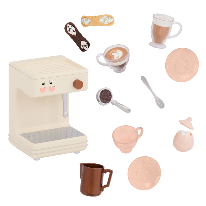 Brewed For You - Deluxe Espresso Machine for OG Dolls - Doll Coffee Playset & Food Accessories - Our Generation UK