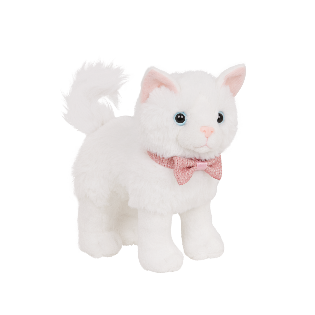 Turkish Angora Kitten - Cat Plush with White Fur - Posable OG Cat - Accessories for Dolls - Our Generation