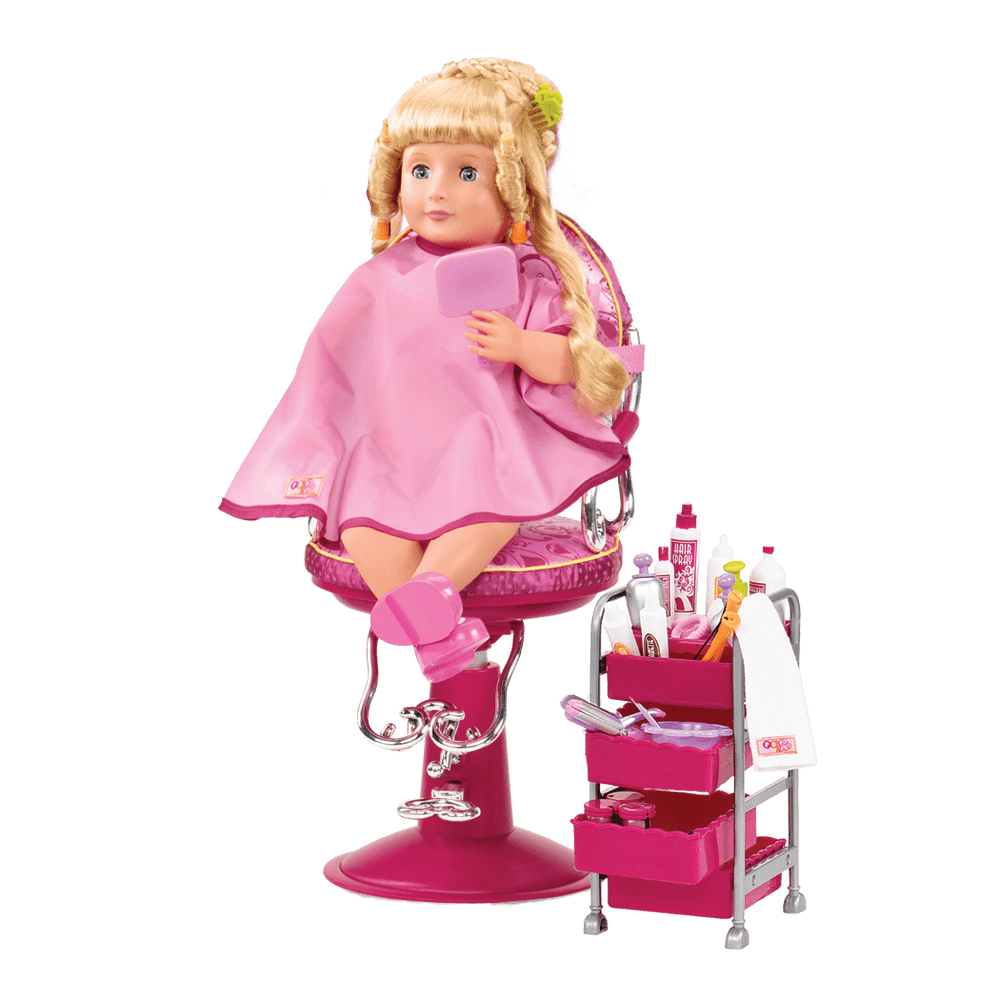 Berry Nice Salon Set - Hair Salon Accessories in Pink - Fashion Playset for Dolls - Our Generation