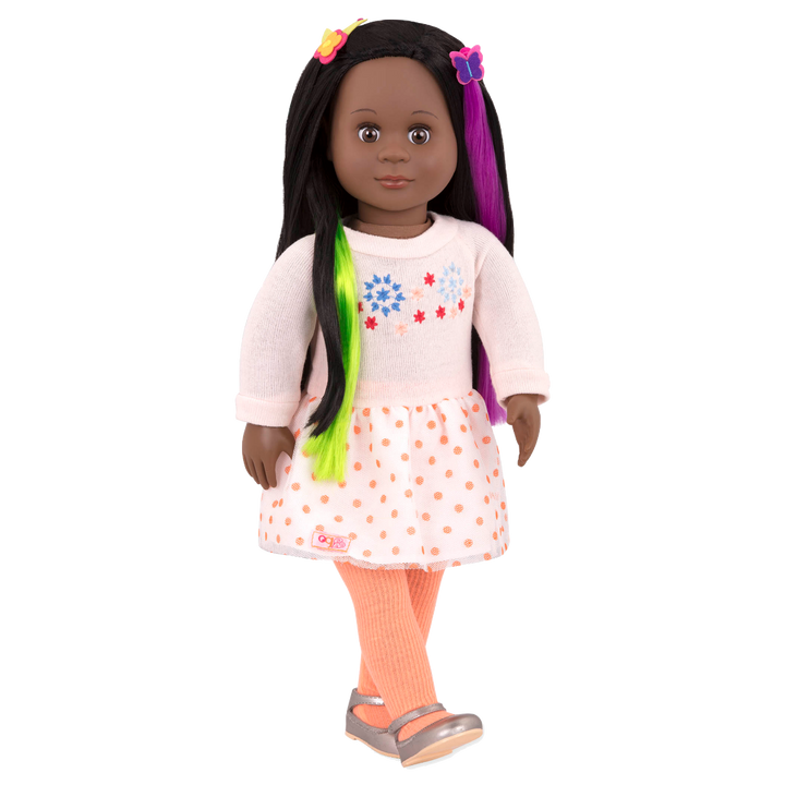 Attached at the Clip - Hair-Styling Accessories for Dolls - Colourful Hair Extensions, & Clips - Our Generation