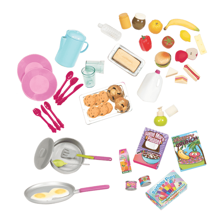 RV Seeing You Camper Accessory Set - 46cm Doll Food Playset - Camping Accessories for Dolls - Our Generation