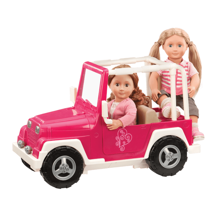 My Way and Highways - Pink & White 4x4 for Dolls - Toy Car for 46cm Dolls - Doll Vehicle - Doll Accessories - Our Generation