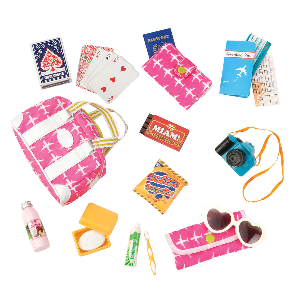 Bon Voyage - Travel Set for 46cm Dolls - Carry-On Bag & Travel Accessories - Our Generation UK
