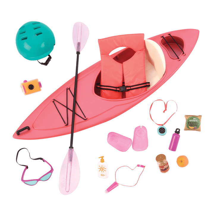 Kayak Adventure Set - Doll Boat & Kayaking Accessories - Accessories for Dolls - Our Generation