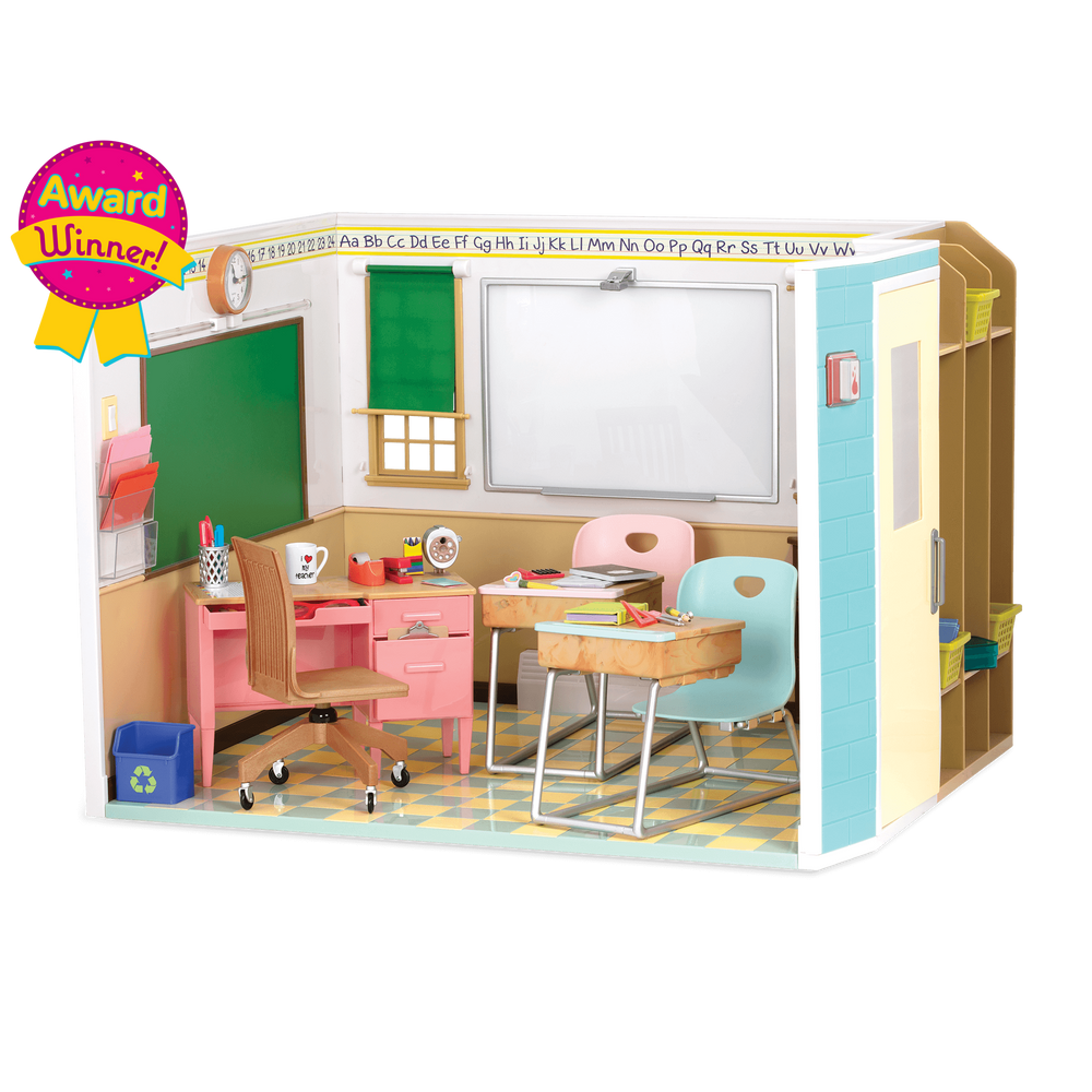 Awesome Academy - Classroom Playset for 46cm Dolls - School for Dolls - School Supplies - Functioning Lights & Sounds - Award-Winning Toy - Doll Accessories - Our Generation UK