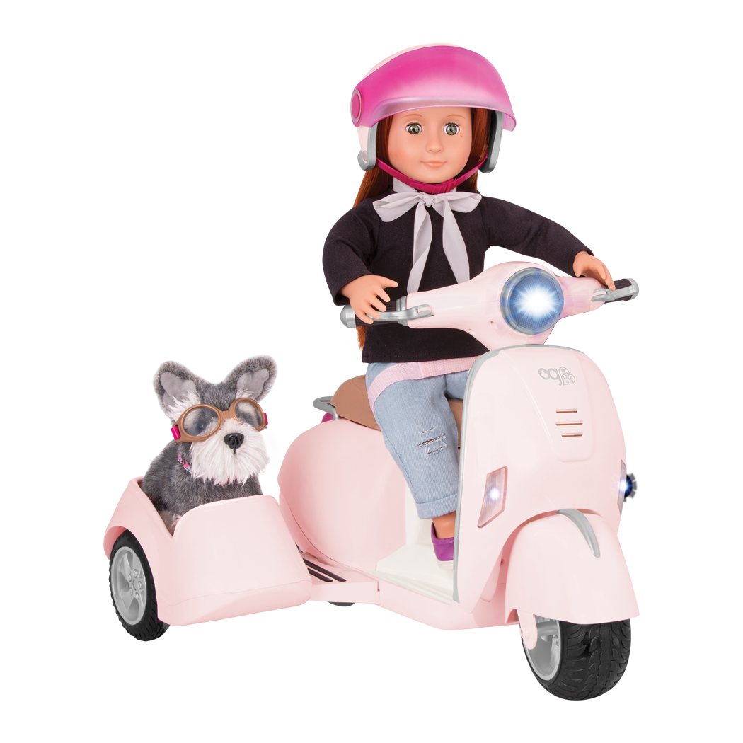 OG Ride Along Scooter - Pink Doll Scooter with Space for Pet - Doll Vehicles - Our Generation UK