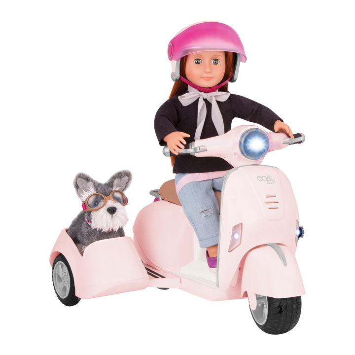 OG Ride Along Scooter - Pink Doll Scooter with Space for Pet - Doll Vehicles - Our Generation UK