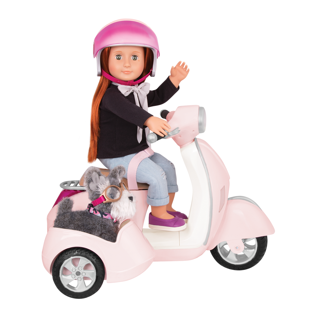 OG Ride Along Scooter - Pink Doll Scooter with Space for Pet - Doll Vehicles - Our Generation UK