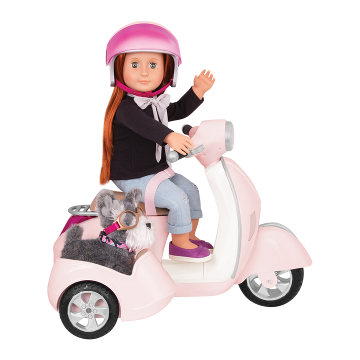 OG Ride Along Scooter - Pink Doll Scooter with Space for Pet - Doll Vehicles - Our Generation UK