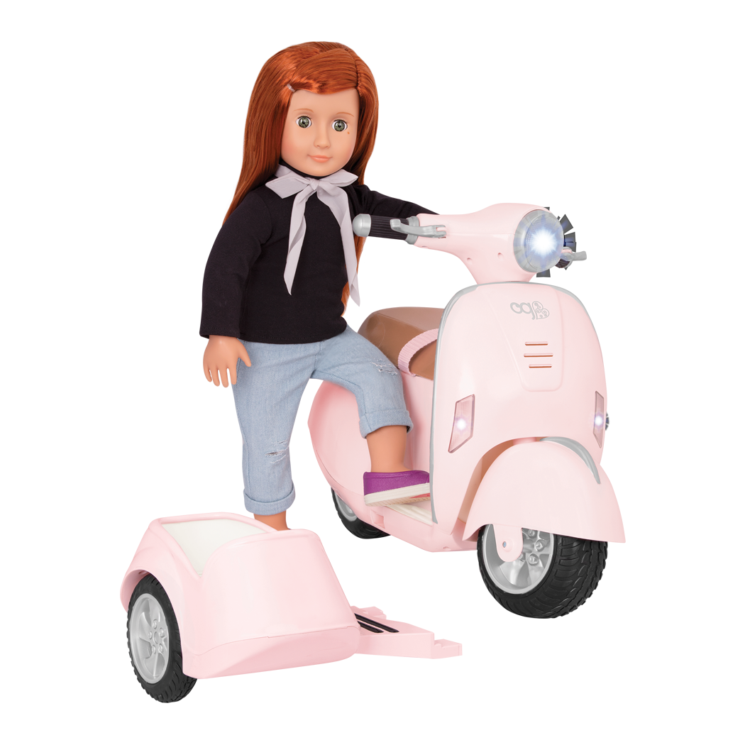 OG Ride Along Scooter - Pink Doll Scooter with Space for Pet - Doll Vehicles - Our Generation UK