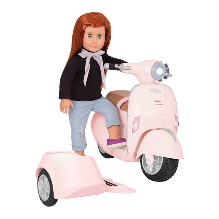 OG Ride Along Scooter - Pink Doll Scooter with Space for Pet - Doll Vehicles - Our Generation UK