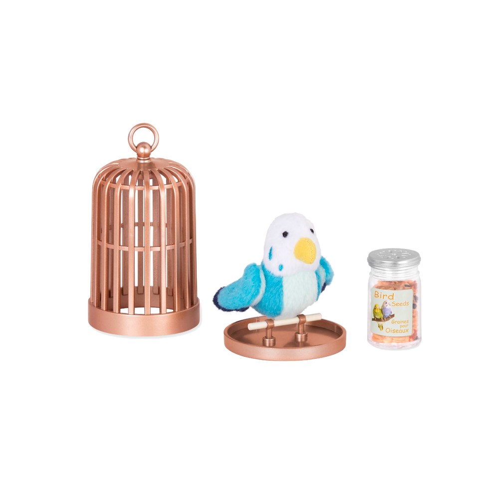 Pet Bird Set - Miniature Pet Bird & Cage for 46cm Dolls - Pets for OG Doll - Our Generation UK