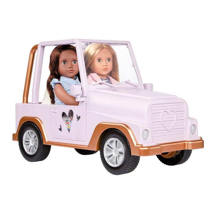 My Way & Highways 4x4 - Vehicle for 46cm Dolls - Pale Pink Car for OG Dolls - Our Generation